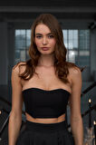Sophisticated Elegance Crop Top Siyah