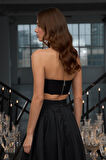 Sophisticated Elegance Crop Top Siyah