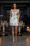 Luminescent Floral Lace Mini Dress Mavi