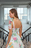 Luminescent Floral Lace Mini Dress Sarı