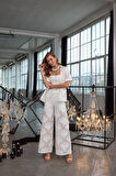 Shell Patterned Pants Beyaz