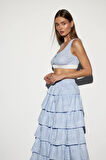 Floral Striped Crop Top Mavi