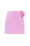 Nok Cupra Serisi Flower Mini Skirt Pembe