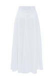 %100 Keten Maxi Boy Heidi Etek Beyaz