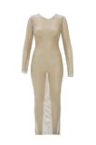 Dazzling Crystal Elegance Dress Gold