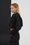 Nok Classic Signature Bloom Denim Ceket BLACK