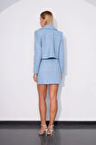 Tweed Royale Sim Detaylı Blazer Ceket Mavi
