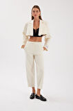 Forever Icon Crop Ceket KREM