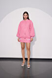 Tweed Royale Sim Detaylı Bomber Ceket Pembe