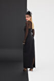 Montaigne Maxi Boy Kokteyl Elbisesi Siyah