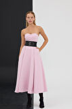 Sophisticated Corsage Elegance Maxi Boy Elbise Lila