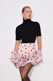 Love Bomb Fırfırlı Mini Etek TOZ PEMBE