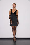 Lace Grace Mini Elbise Antrasit