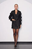 Chic Bow Fiyonklu Mini Denim Ceket BLACK