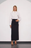 Flora Charm Maxi Boy Etek Siyah