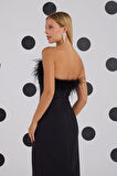 Midnight Elegance Otrişli Maxi Boy Elbise Siyah