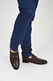 CASSIDOSHOES KAHVE DERİ FLOTER BASKI ERKEK AYAKKABI 023-42086