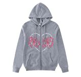 Touz Harajuku Pink Heart with Grey Spikes Hırka