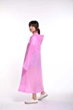 Unisex Pembe Yağmurluk Şeffaf Su Geçirmez Kıyafet Üstü Eva Kumaş Marlux Yağmurluk