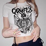 Carnifex The Script Beyaz Crop T-shirt