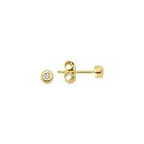 14 Ayar Tektaş Oval Altın Küpe 0,95 gr