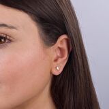 14 Ayar Tektaş Altın Küpe 1,43 gr