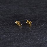 14 Ayar Altın Minik Ay Hilal Küpe 0,43 gr