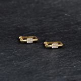 14 Ayar Modern Baget Halka Altın Küpe 2,10 gr