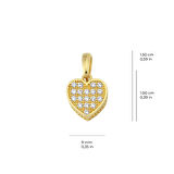 14 Ayar Altın Taşlı Kalp Kolye Ucu 1,06 gr