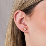 14 Ayar Altın Minik Taşlı Küpe 0,72 gr