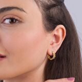 14 Ayar İtalyan Zincir Halka Altın Küpe 3,45 gr
