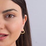 14 Ayar İtalyan Altın Kalp Küpe 2,5 gr