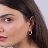 14 Ayar İtalyan Halka Altın Küpe 3,15 gr