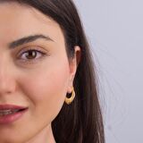 14 Ayar İtalyan Modern V Altın Küpe 3,7 gr