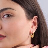 14 Ayar İtalyan Modern V Altın Küpe 3,7 gr