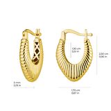 14 Ayar İtalyan Modern V Altın Küpe 3,7 gr
