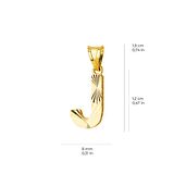14 Ayar Altın J Harfi Kolye Ucu 0.43 gr