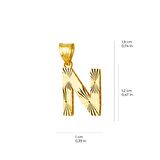 14 Ayar Altın N Harfi Kolye Ucu 0.62 gr