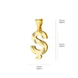 14 Ayar Altın Ş Harfi Kolye Ucu 0.73 gr