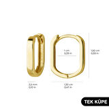 14 Ayar Altın Modern Tek Halka Küpe 0,98 gr
