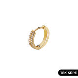 14 Ayar Taşlı Tek Halka Altın Küpe 0,91 gr
