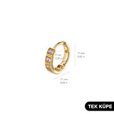 14 Ayar Altın Tek Minik Taşlı Halka Küpe 0,60 gr