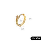 14 Ayar Taşlı Tek Halka Altın Küpe 0,78 gr