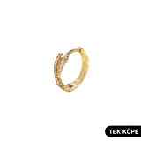 14 Ayar Taşlı Tek Halka Altın Küpe 0,78 gr