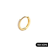 14 Ayar Taşlı Tek Halka Altın Küpe 0,52 gr