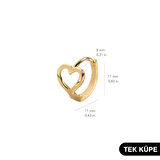 14 Ayar Minik Tek Kalp Halka Altın Küpe 0,56 gr