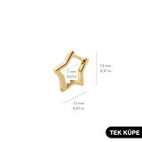 14 Ayar Yıldız Tek Halka Altın Küpe 0,67 gr