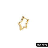 14 Ayar Yıldız Taşlı Tek Halka Altın Küpe 0,70 gr