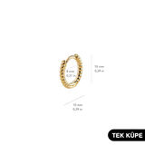 14 Ayar Altın Minik Modern Burgulu Tek Halka Küpe 0,64 gr