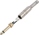 6.3 mm Mono Çivi Gitar Jak Yaylı - 1 ADET